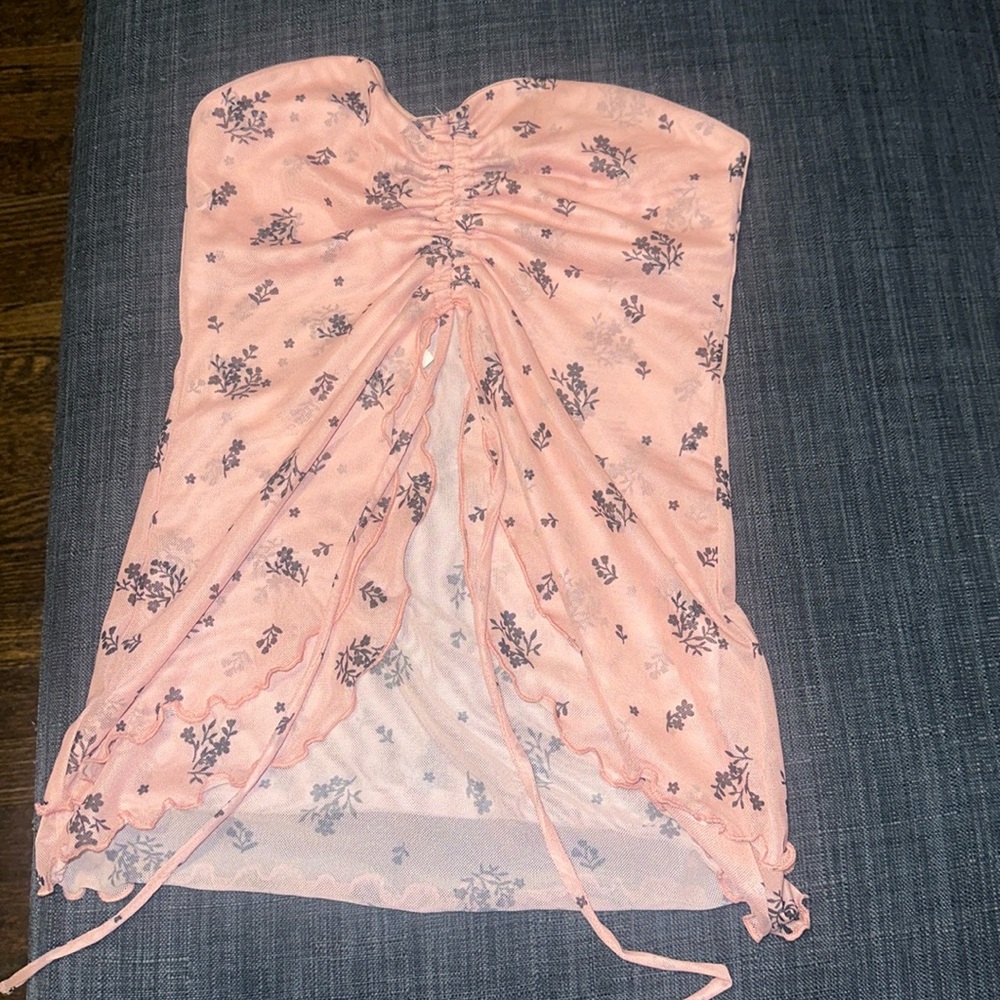 Pink with black floral top